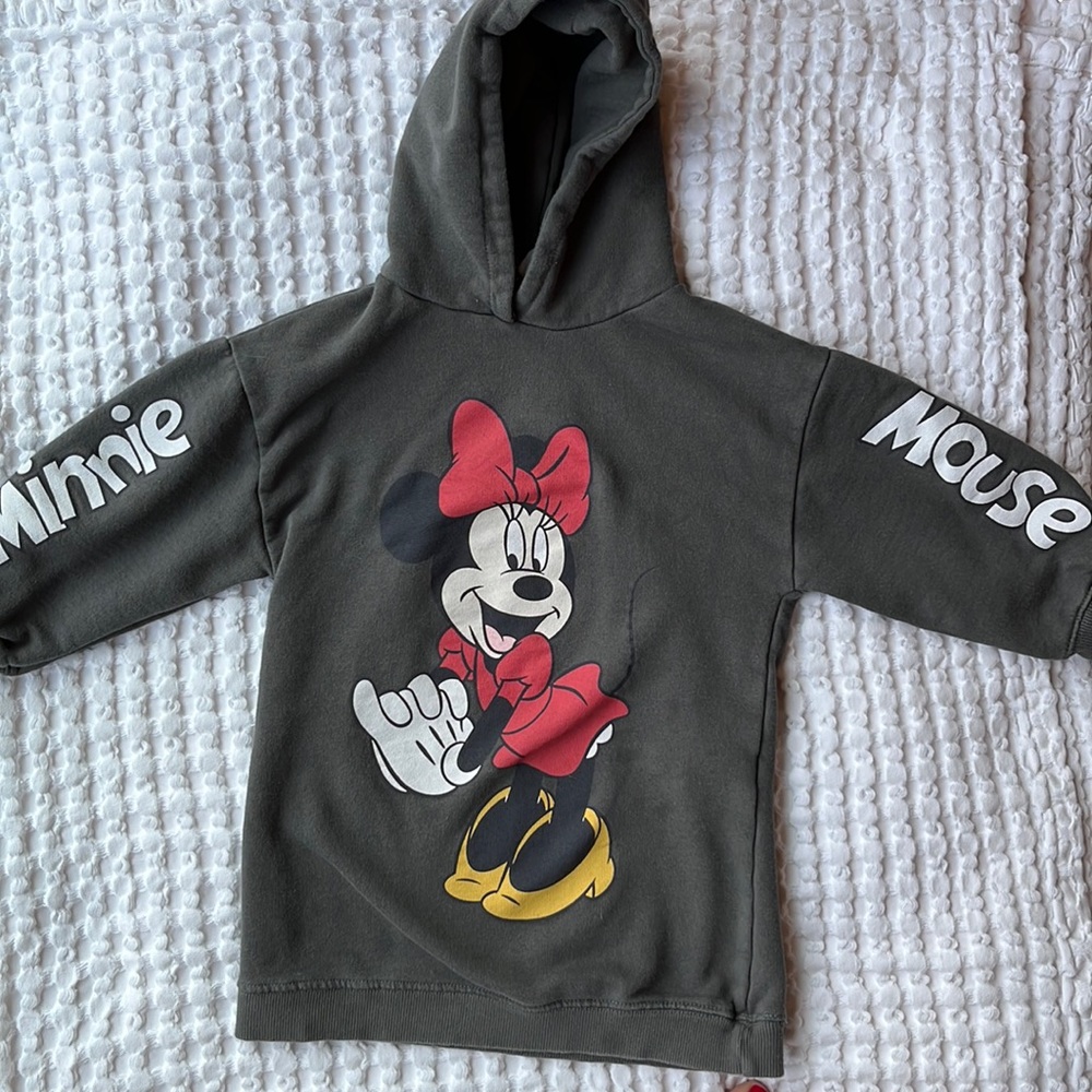 Zara toddler hoodie dress with Minnie Mouse